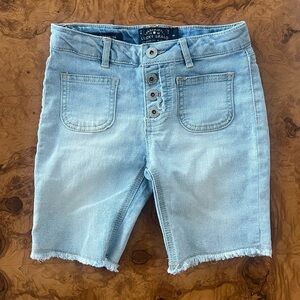 Lucky Brand Bermuda Shorts Girls Size 8 Light Blue Denim
